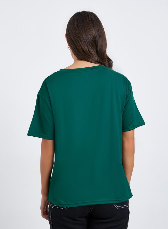 ستايلي تيشيرت سادة بقصة عادية بأكمام قصيرة - Image 4